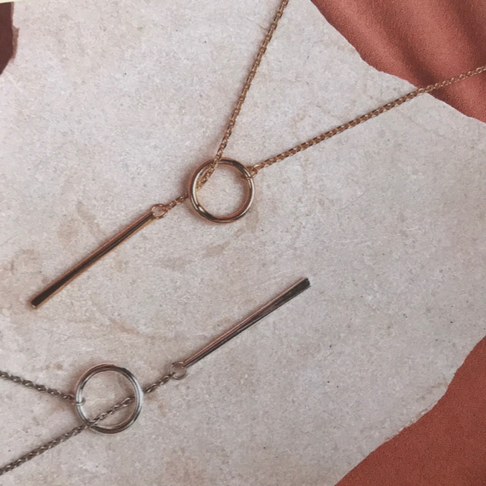 Nashelle Heather Drop Lariat in Gold color